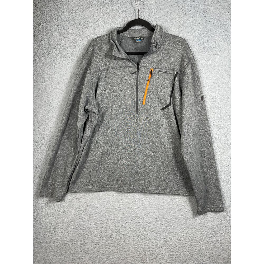 Eddie Bauer Men's Size XL Ascent Pullover Sweatshirt Jacket Gray 1/4 Zip
